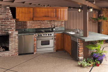 a outdoor kitchen